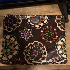 Fossil coated canvas ipad cover- EUC